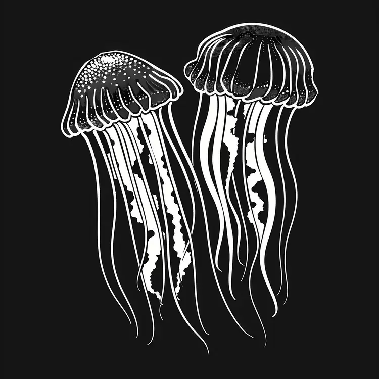 jello sea creatures Jellyfish silhouette swimming