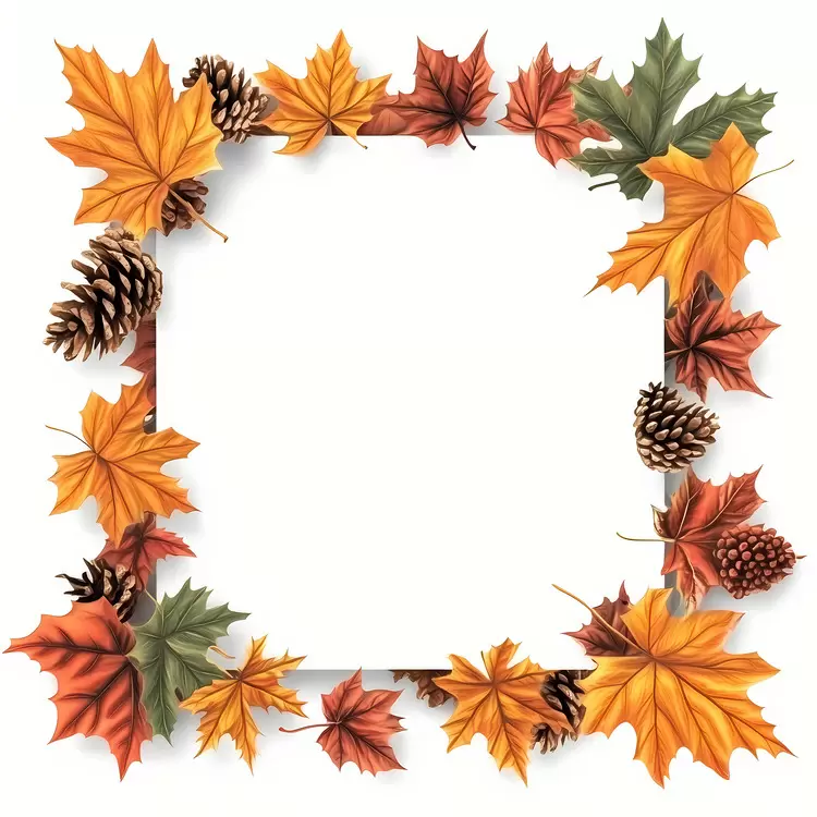 Maple Leaves Seasonal Colors Foliage Autumn frame