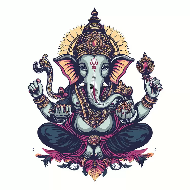 deity ganesh indian art religious Please answer my questions