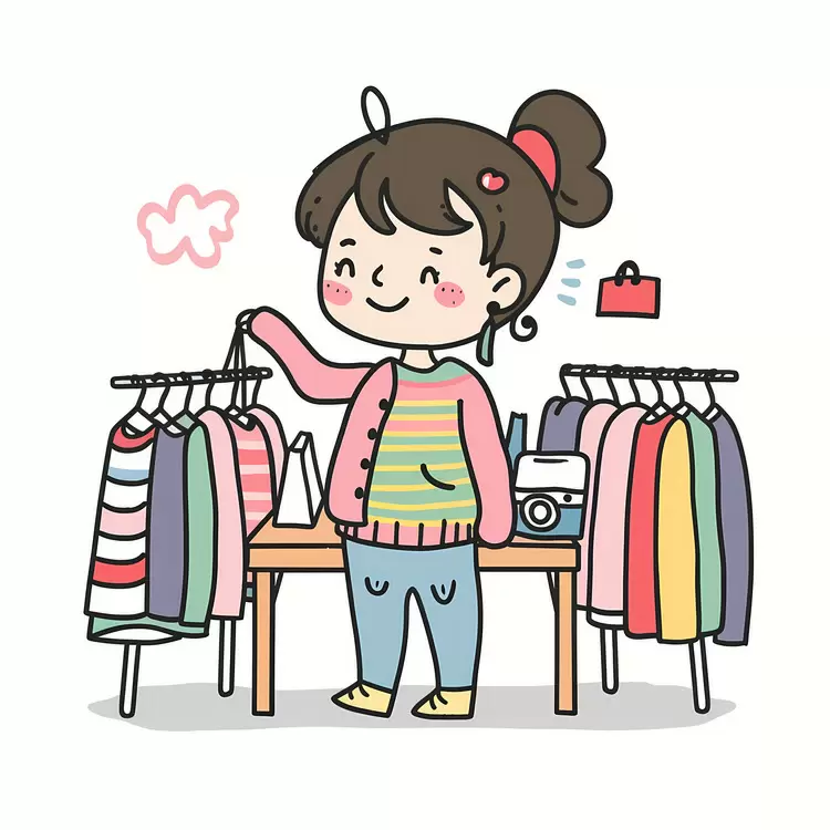 cartoon sweater Girl shopping cloth accessories pants