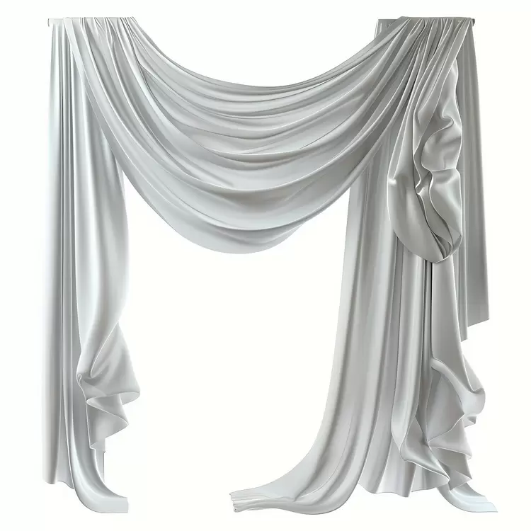 wavy white Sheer fabrics hanging Textile