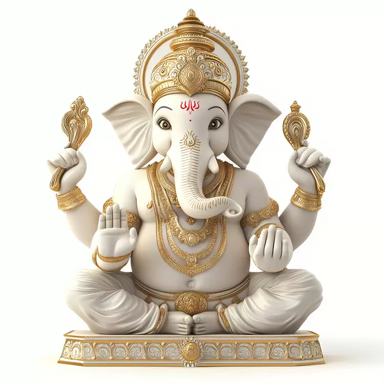 carved idol traditional Ganesh Chaturthi gold