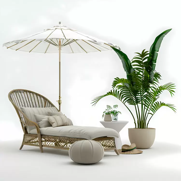 Rustic furniture Patio Outdoor lounge chair Furniture with an umbrella Outdoor Furniture