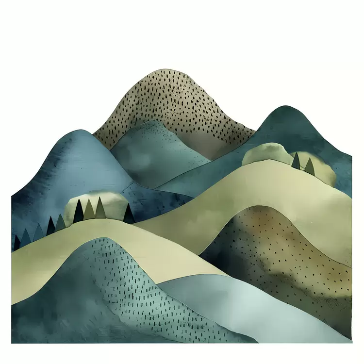 forest Mountainous hills clouds sky