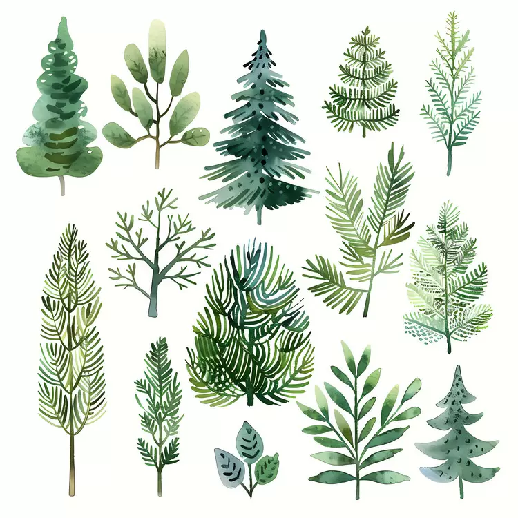 DECORATIVE HAND DRAWN WHITE SPACE MODERN BOTANICS