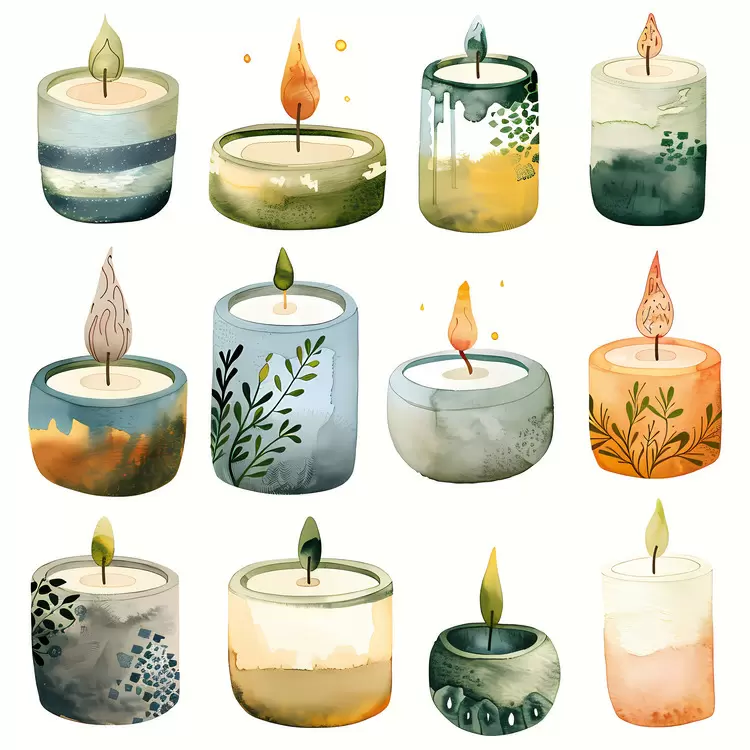 sophisticated candle holder floral organic Candles