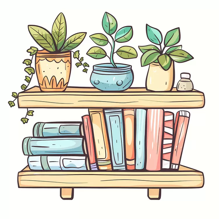 home decor pot plants bookshelf vintage decor