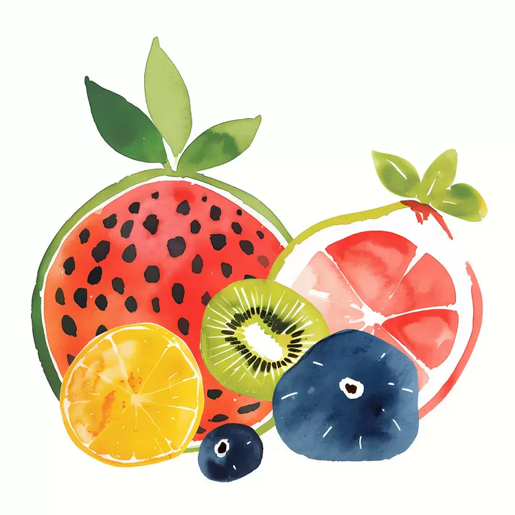 oranges berries pineapple watermelon Fruits