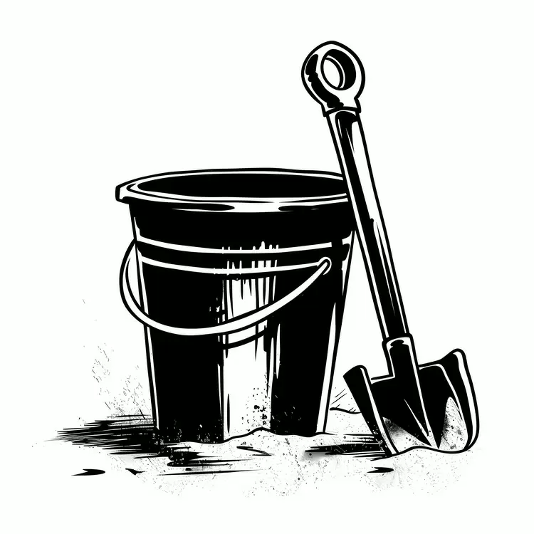 bucket landscaping summer theme digging backhoe