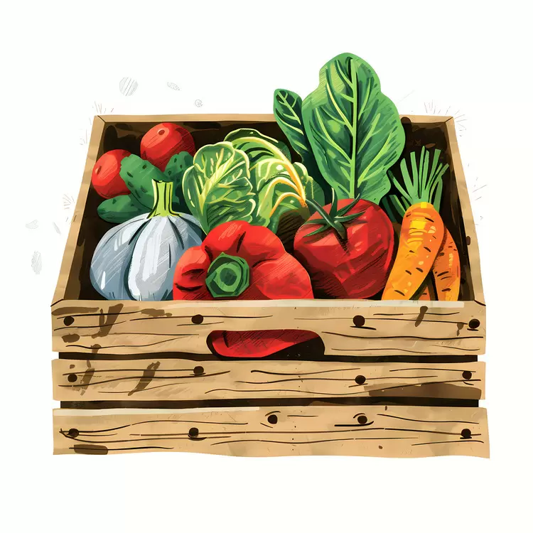 Fresh Vegetable Crate farm healthy garden