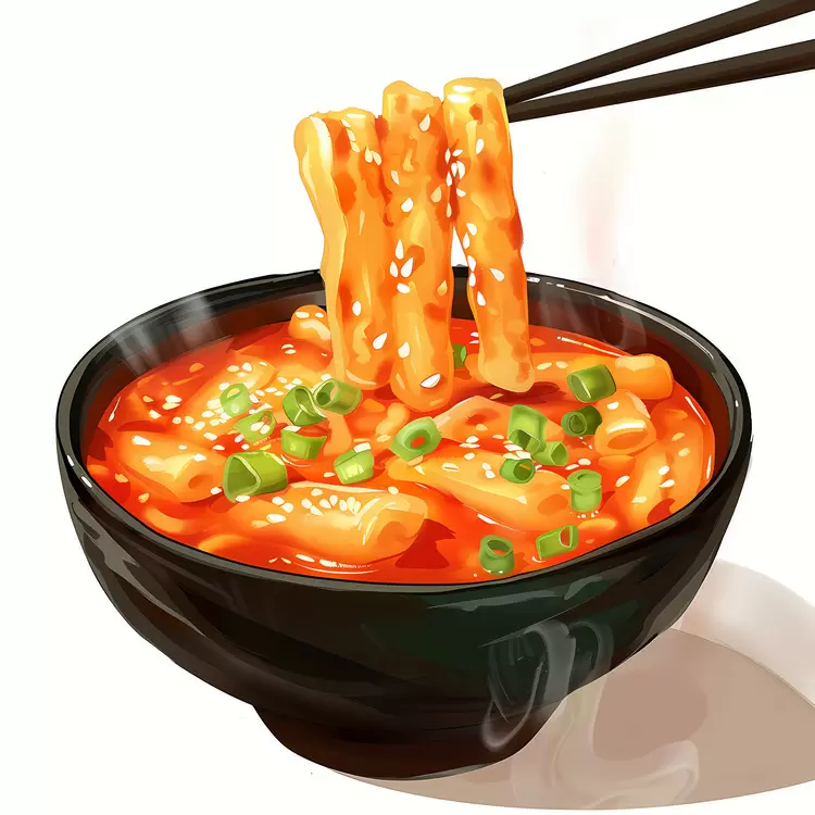 Asian cuisine Cheesy Tteokbokki Rice Noodle Chopsticks