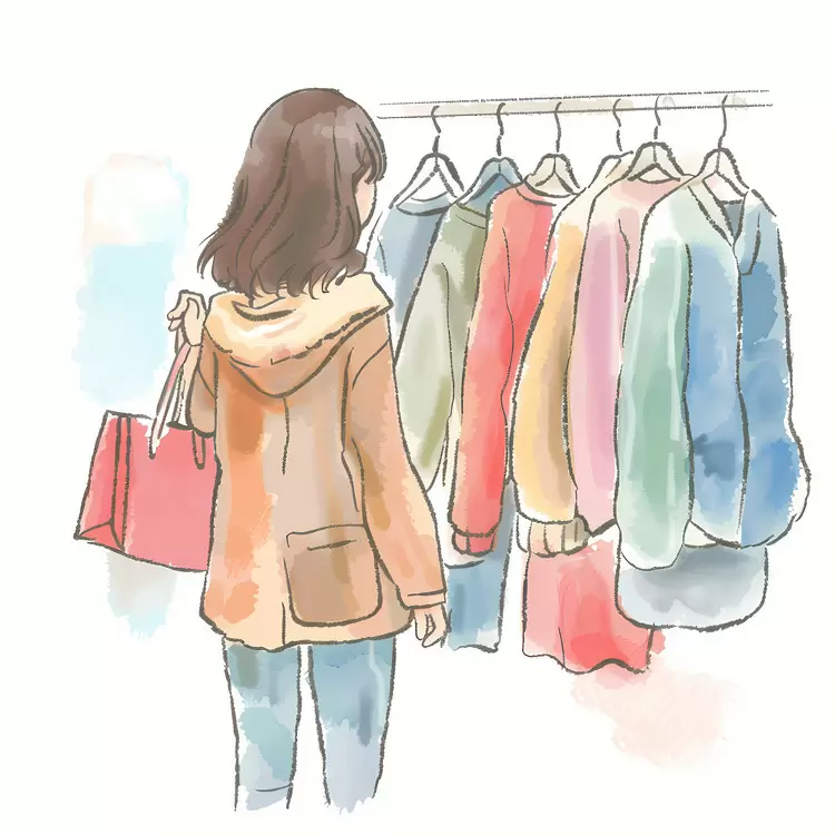 colorful shopping woman market outdoor