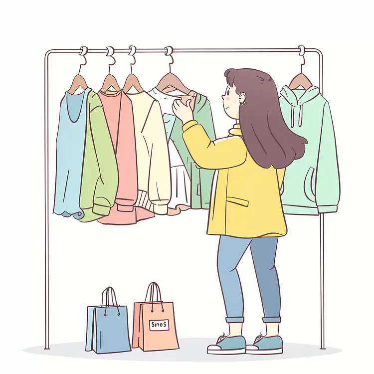 Girl shopping cloth clothing coat woman