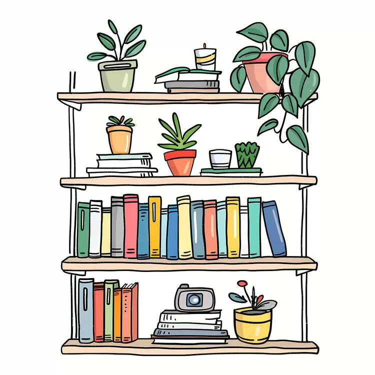 etc bookshelf plant potted