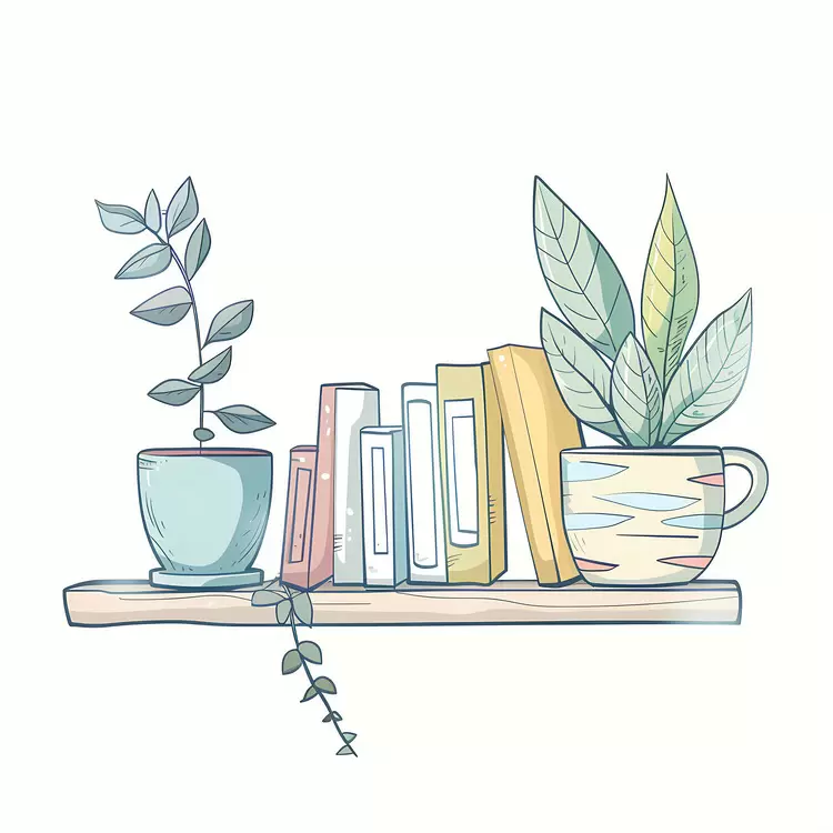 Shelf with Books Nonfiction Potted plant Bookshelf