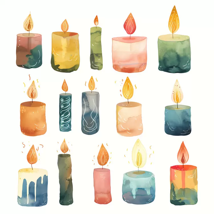 Soft Artistic Pastel Warm Candles