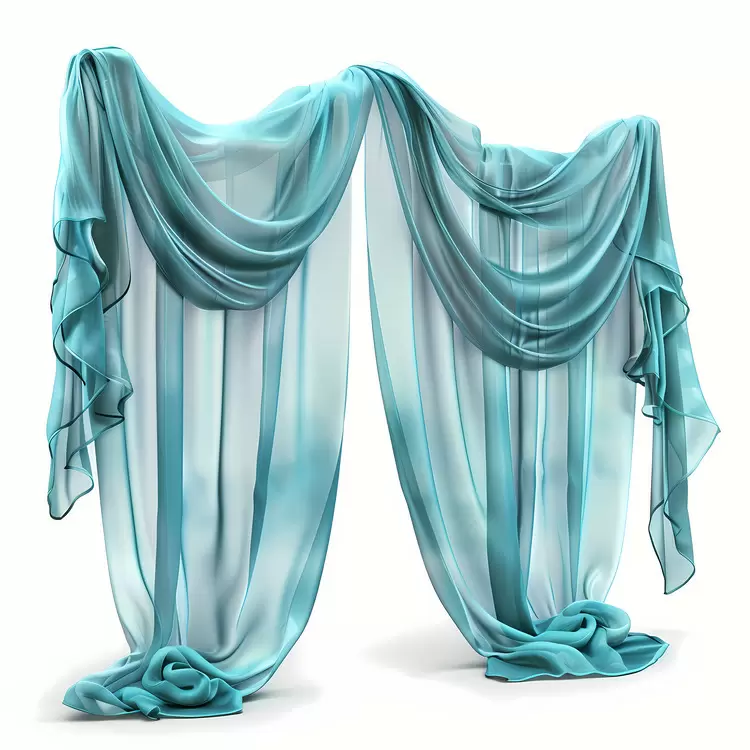 Silk Turquoise Fabric Delicate Flowing