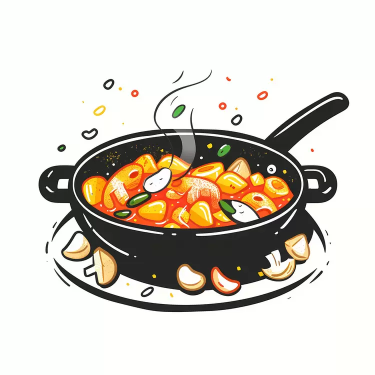 pepper spices shrimp mushroom Cheesy Tteokbokki