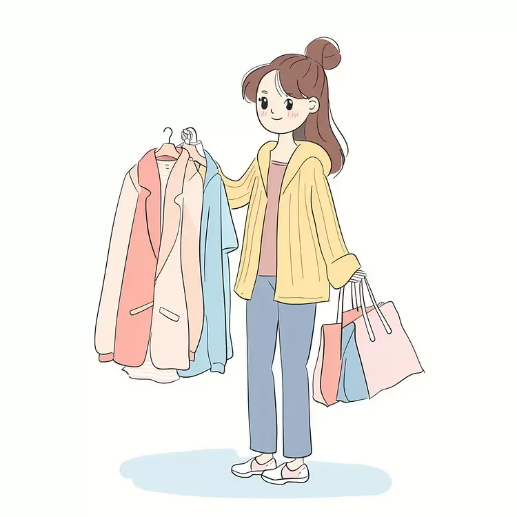 Shopping Blue dress Clothing Yellow jacket
