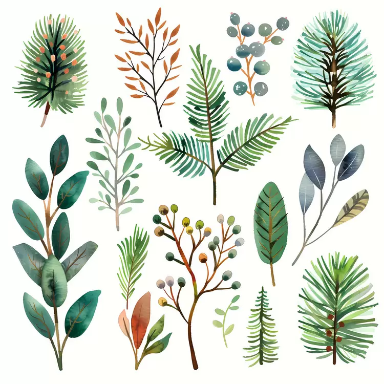 birch oak willow fir evergreen boughs