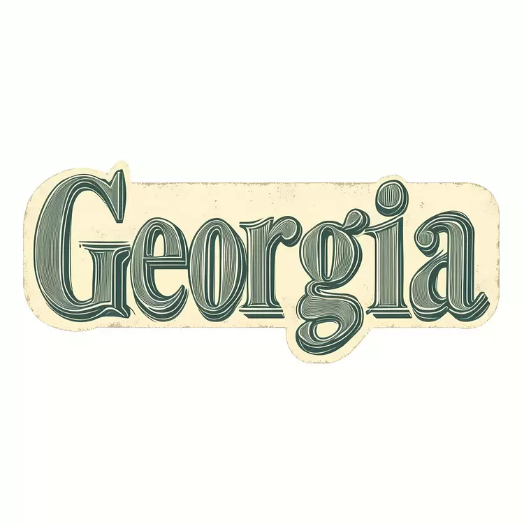 Retro Watermark Typographic Grunge Georgia