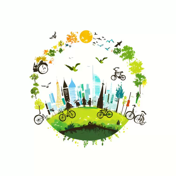 World Carfree Day Trees Organic lifestyle Recycling Eco-art