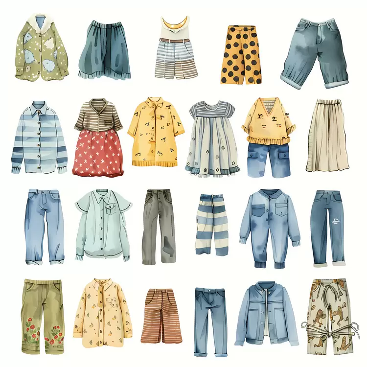 Watercolor Cotton Clothes Fashion Clothing