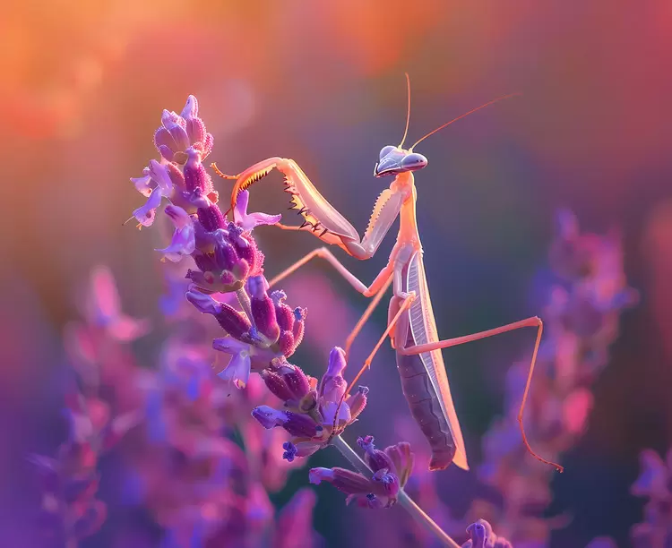 green eyes insects red brown mantis