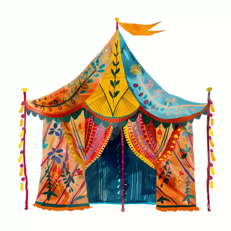 Indian bazaar tent decorative vibrant carnival