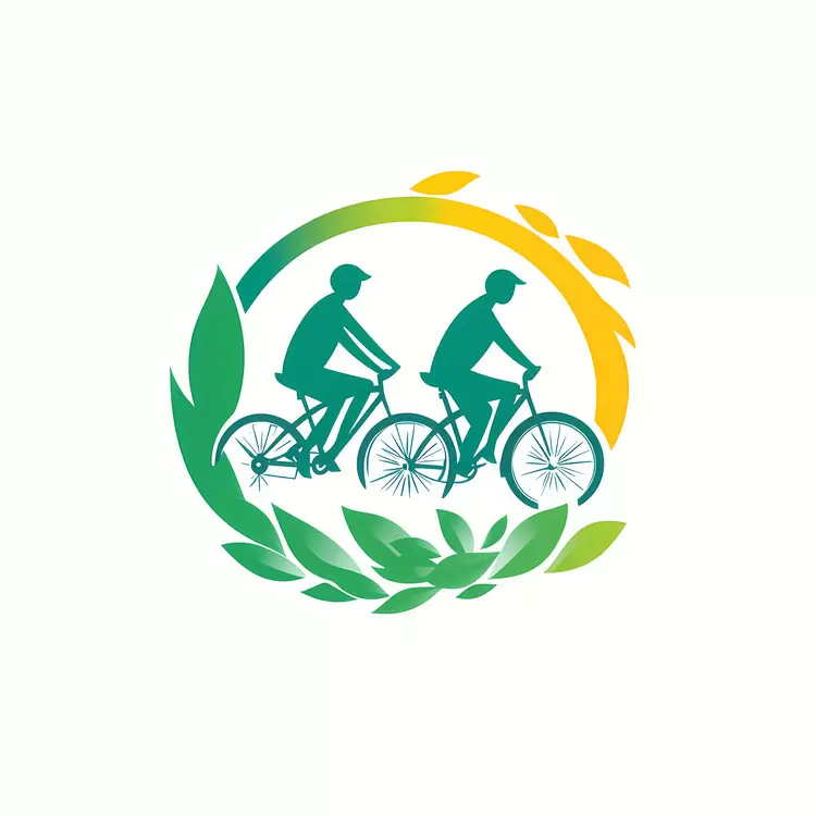 biking symbol cycling icon cyclist The logo is a man and woman riding bicycles