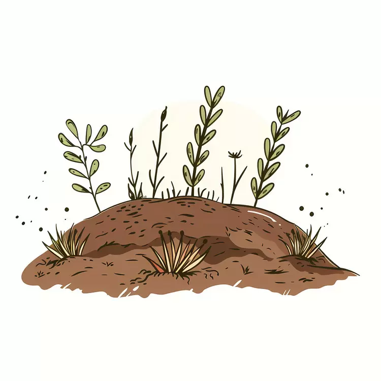 landscape ground plants brown soil earth