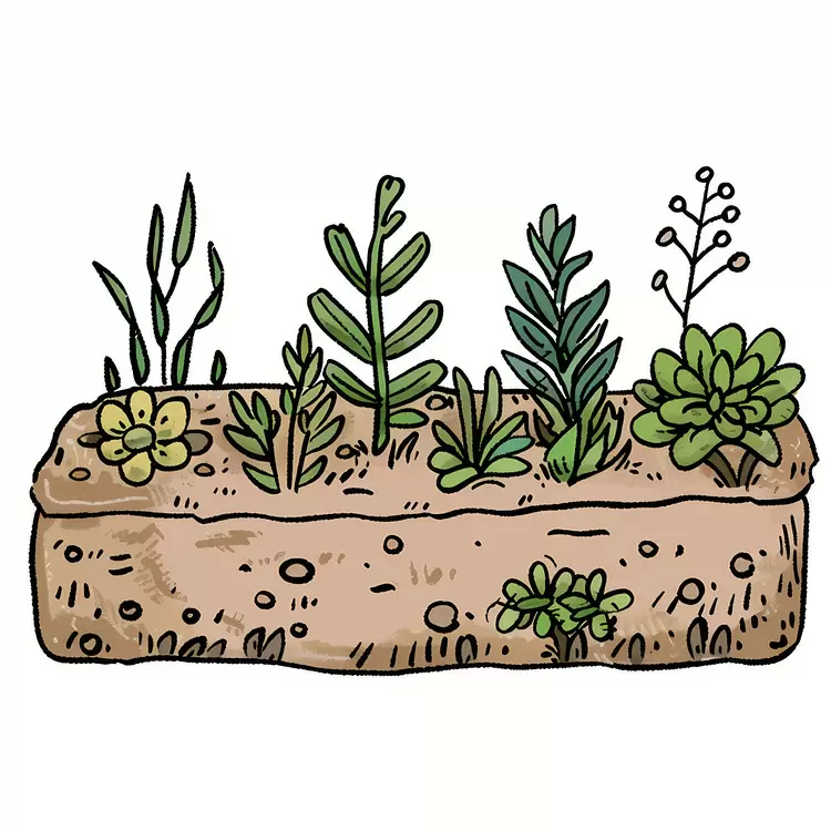 garden bed brown soil foliage vegetation plants