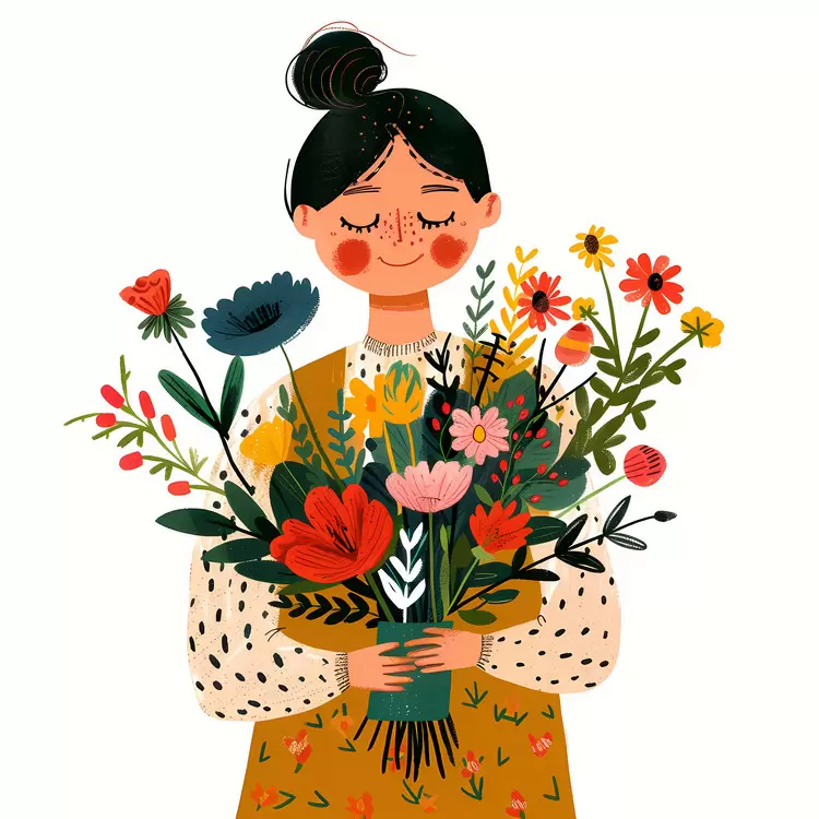 flower garden bouquet of flowers girl holding flowers flower gift Florist holding bouquet