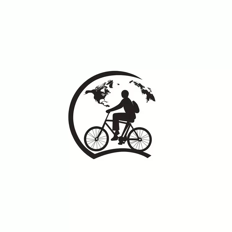 bicycle tourist traveler person cycle tour logo