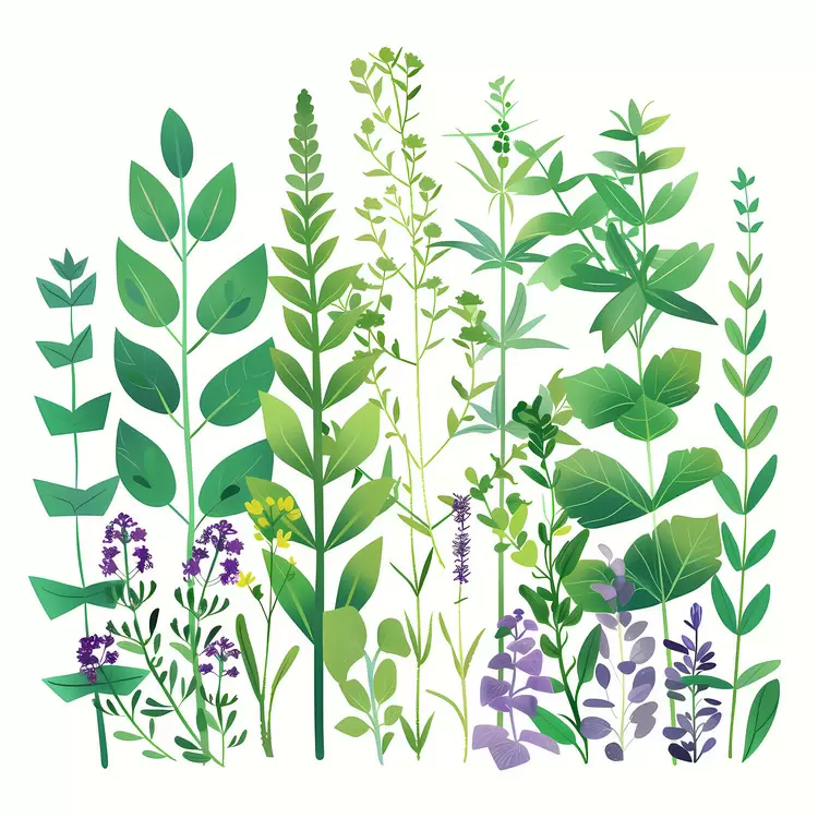 Green Herb Garden Herbs Botanical Flowers