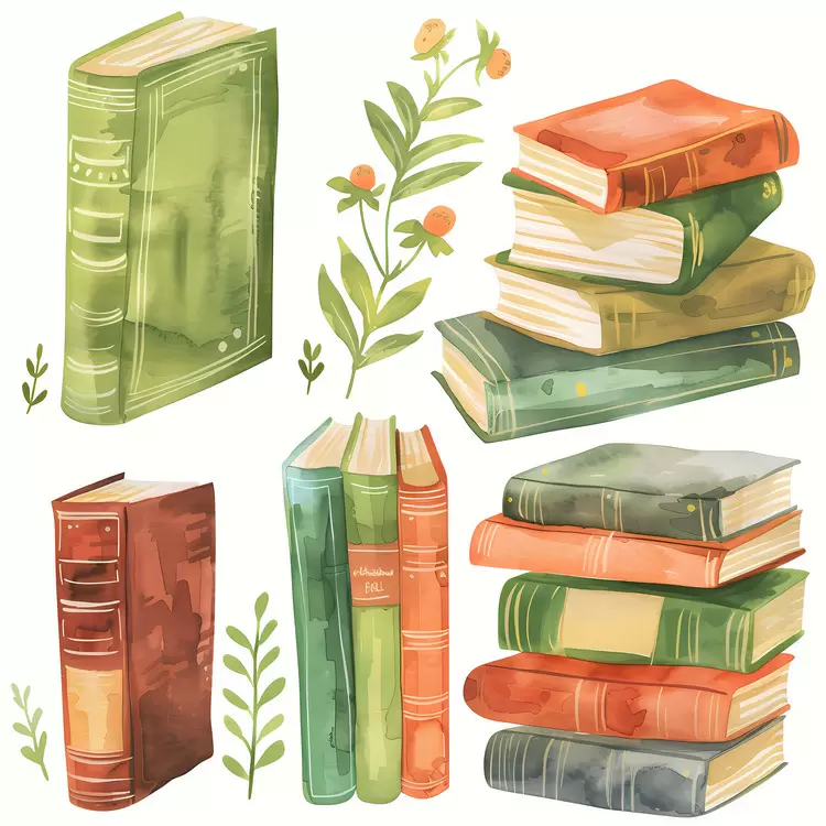 Watercolor Books Vintage Rustic Floral