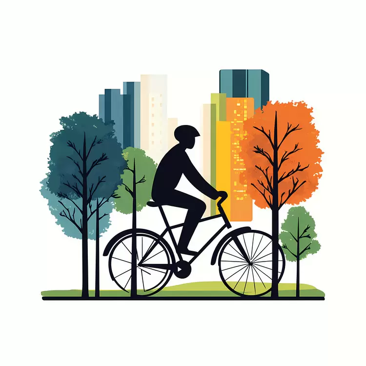 urban commute riding a bicycle bike lane World Carfree Day bicycling in the park
