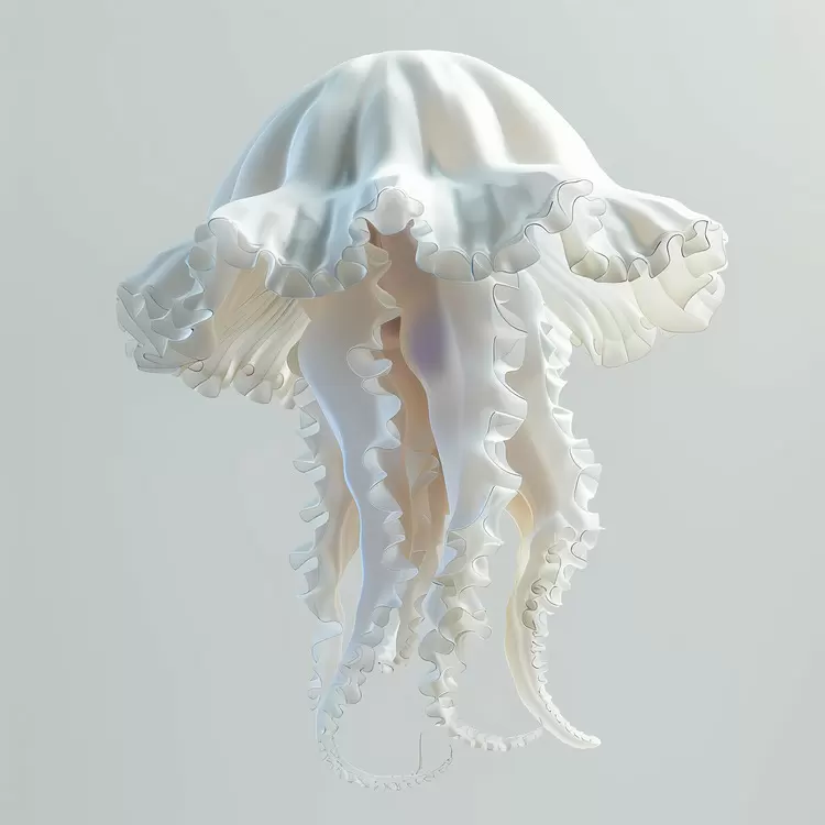 Curved Soft Lying Jellyfish Art