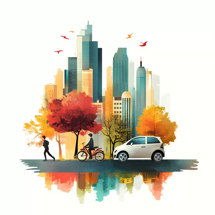 Hues of orange and yellow Urban setting Cityscape World Carfree Day Autumn