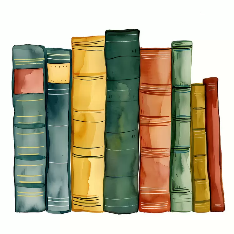 literary references vintage books painting colorful