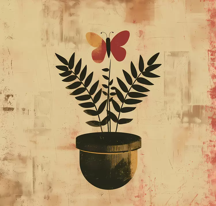 plant art nouveau bouquet fern arrangement