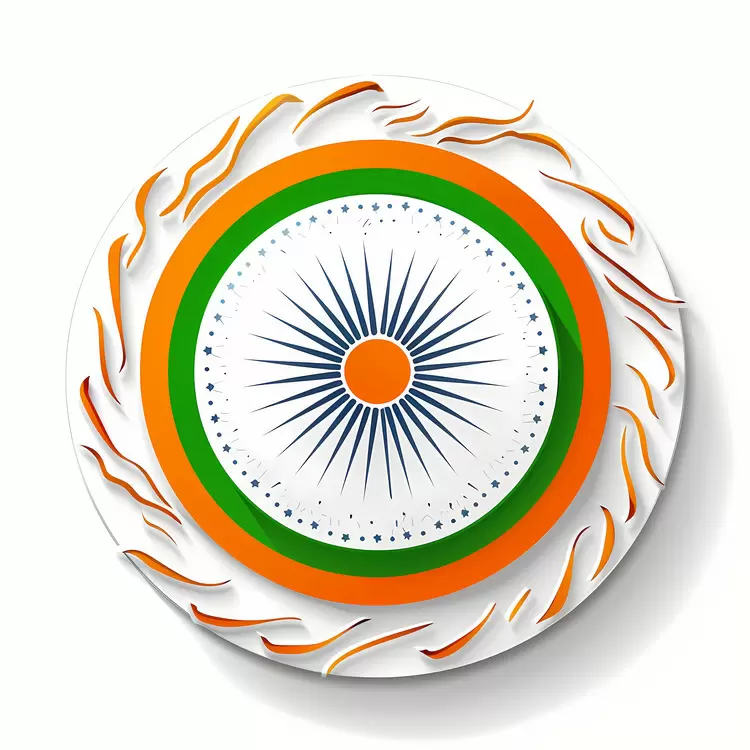 white background circle decoration Indian Independence Day