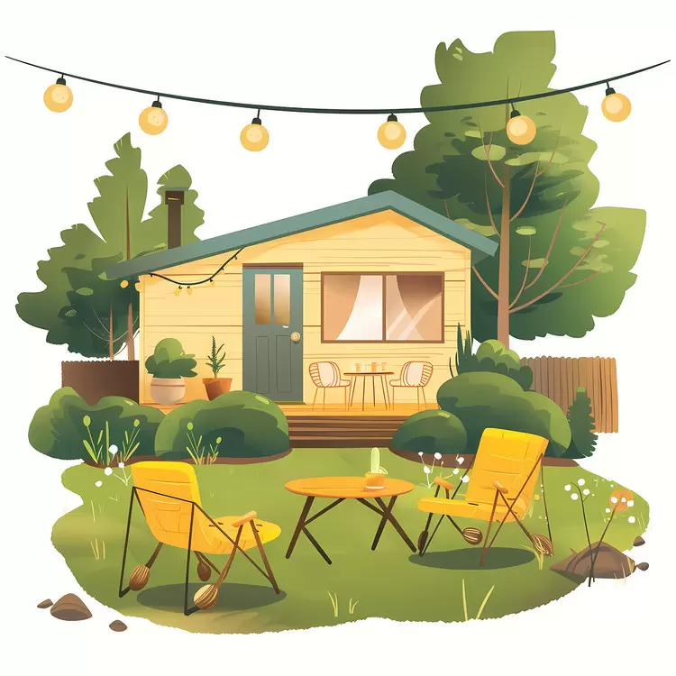 House backyard patio summertime furniture