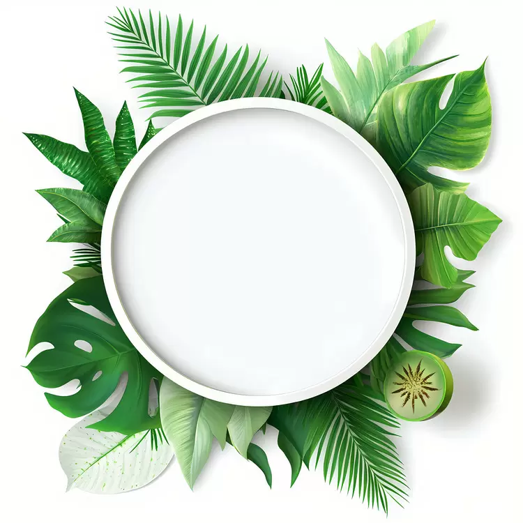 Decorative Leaves Botanical frame Lush