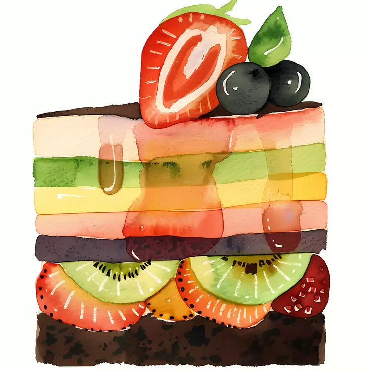 Fruit-filled Sweet treat Colorful food Watercolor Food art