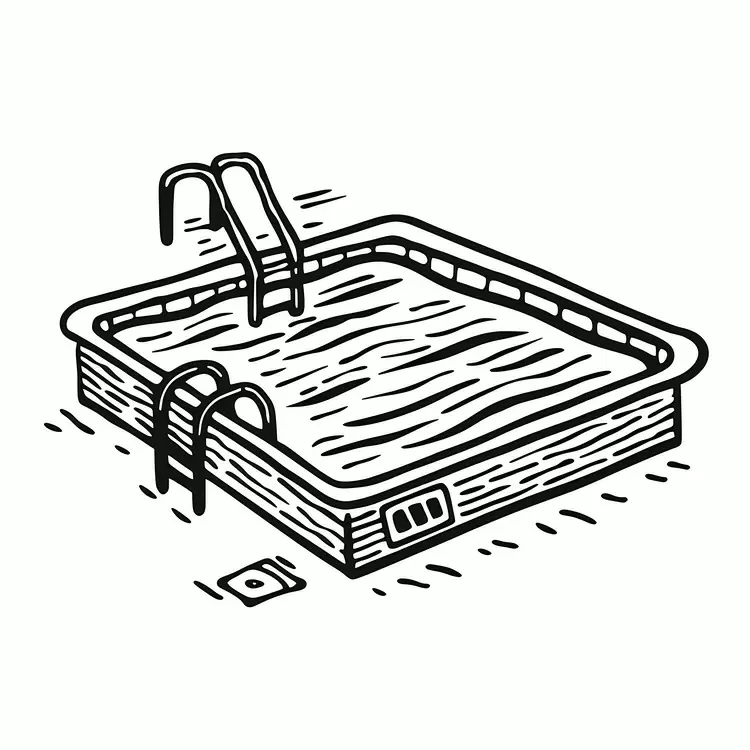 summer theme Outline Black and white Cartoon style Vintage