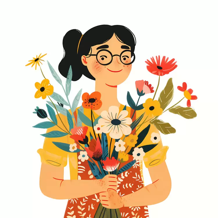 springtime garden home decor woman holding flowers vase