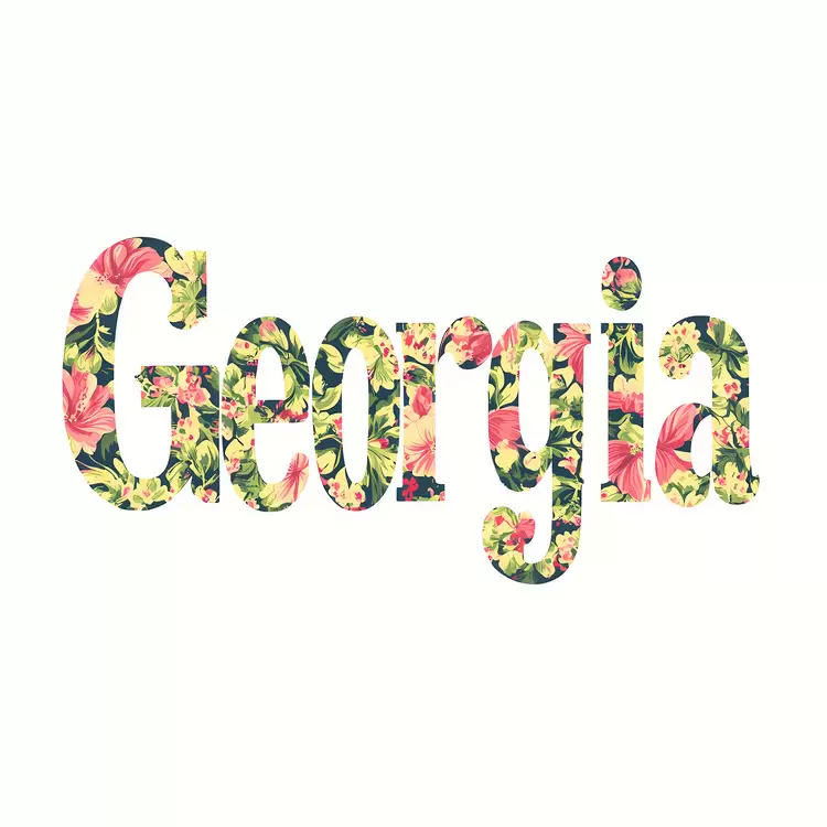 Hand drawn Artistic Watercolor Vintage Georgia