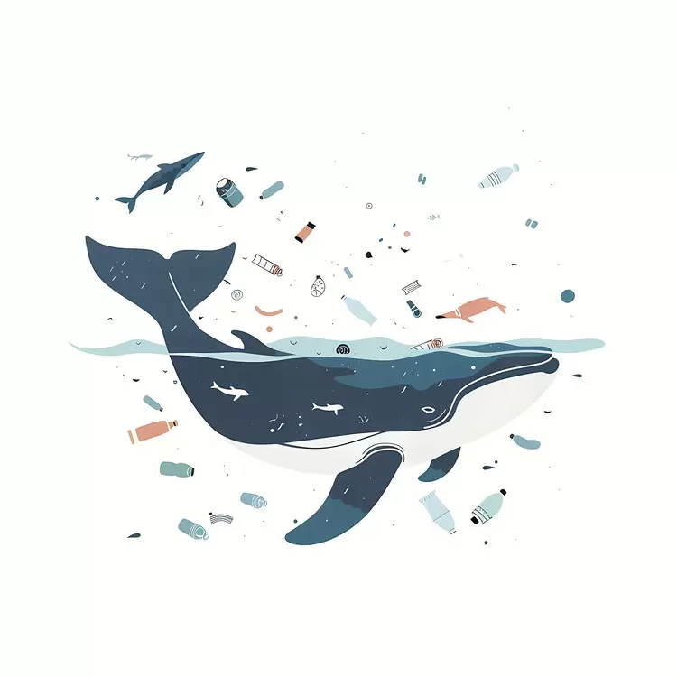 plastic pollution sea creatures whale plastic waste trash