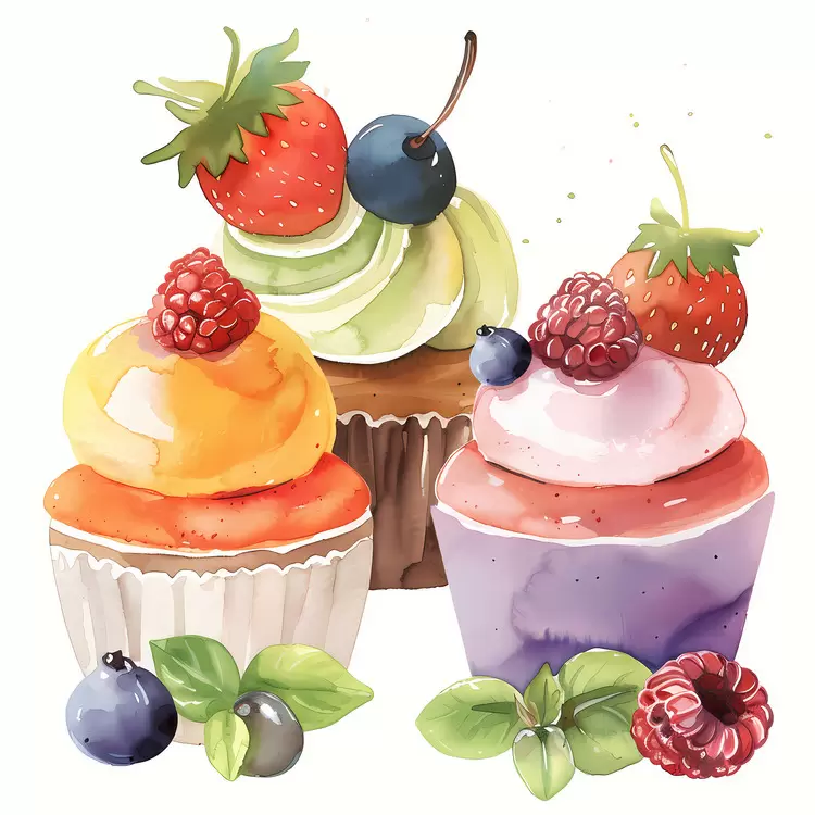 Ice cream Bread Pastries Desserts Fruits